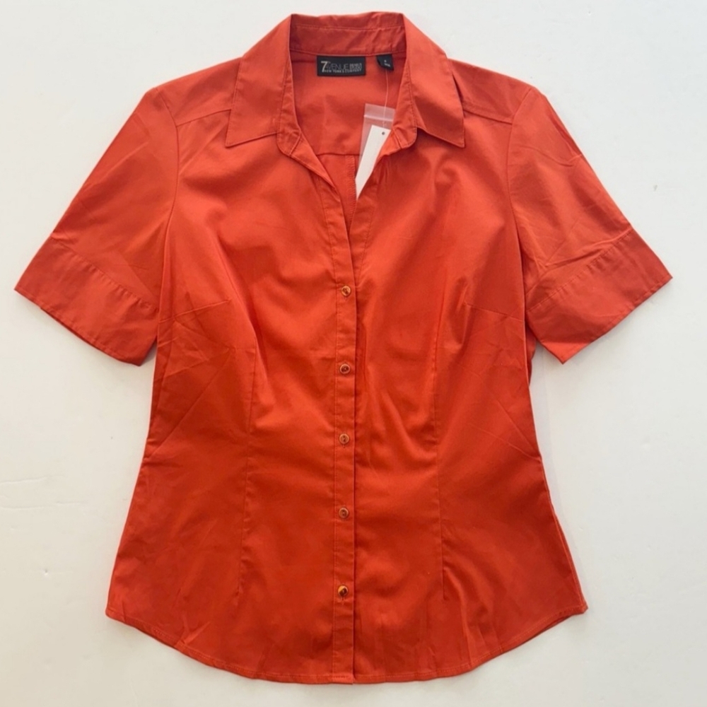 NWT New York & Company Cotton Blend Short Sleeve  Tops for Women